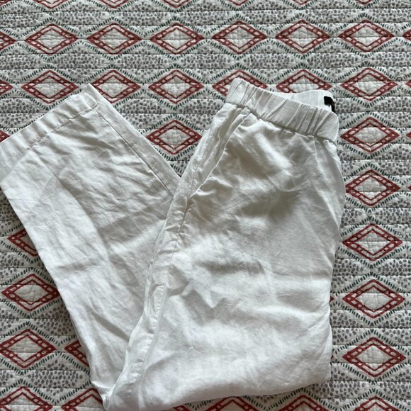 Quince White Linen Ankle Pants - Picture 8 of 12